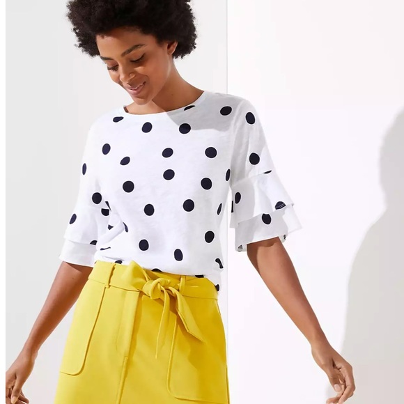 LOFT Polka Dot Top - Picture 2 of 9